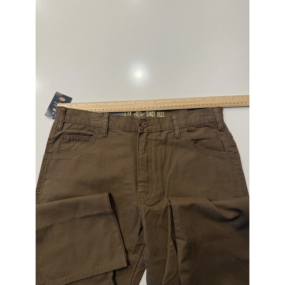 Dickies Carpenter Duck Jeans DU250RTB Mens 34x30 Rinsed Timber Brown Relaxed